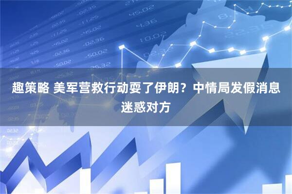 趣策略 美军营救行动耍了伊朗？中情局发假消息迷惑对方
