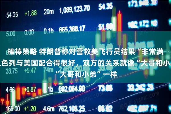 棒棒策略 特朗普称对营救美飞行员结果“非常满意”：以色列与美国配合得很好，双方的关系就像“大哥和小弟”一样